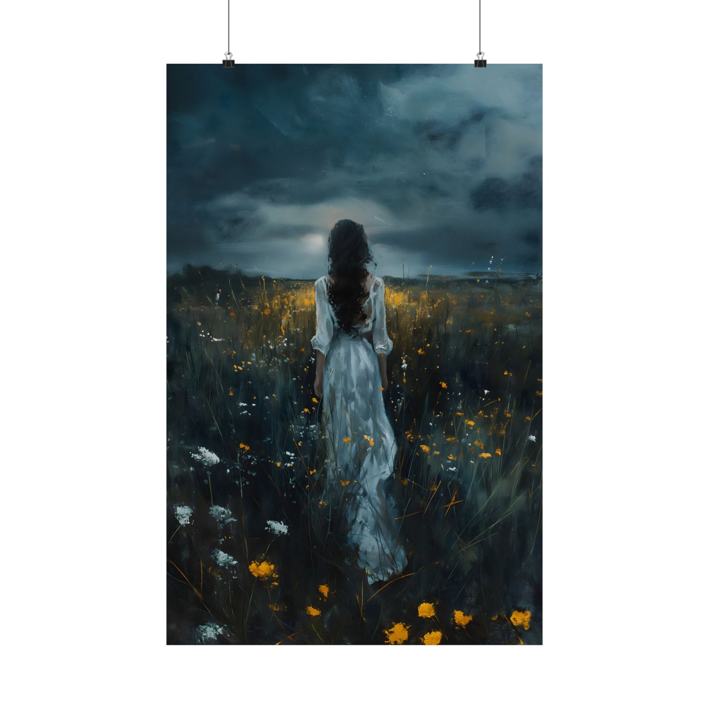 Meadow at night Art Print