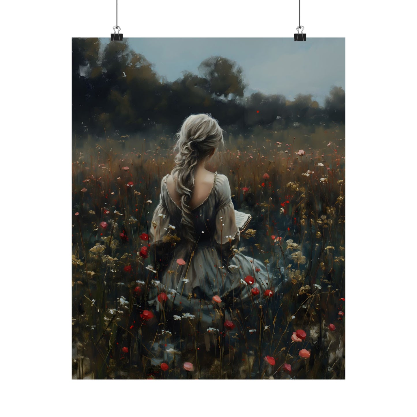 Wildflowers and Books Art Print