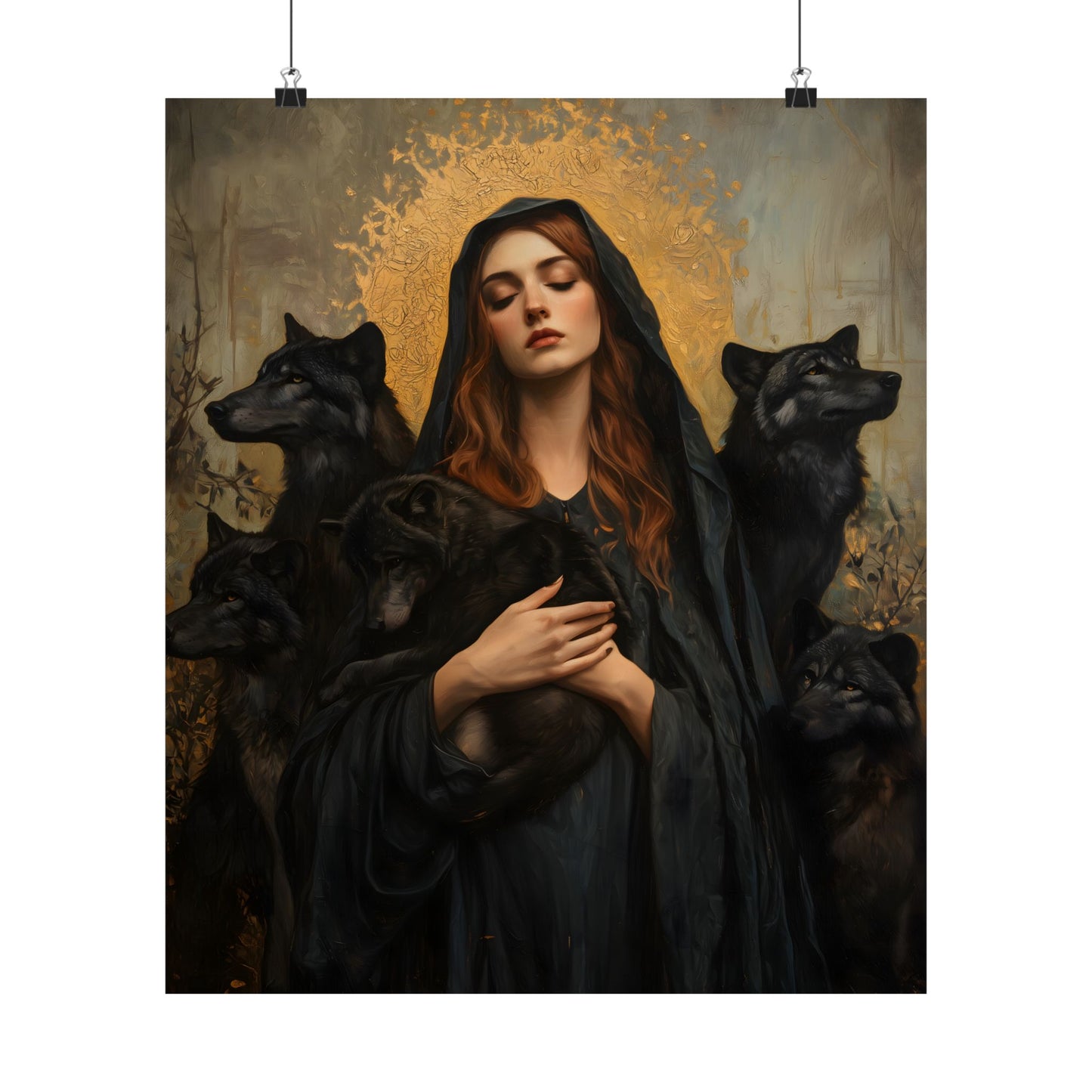 Hecate with Wolves Art Print