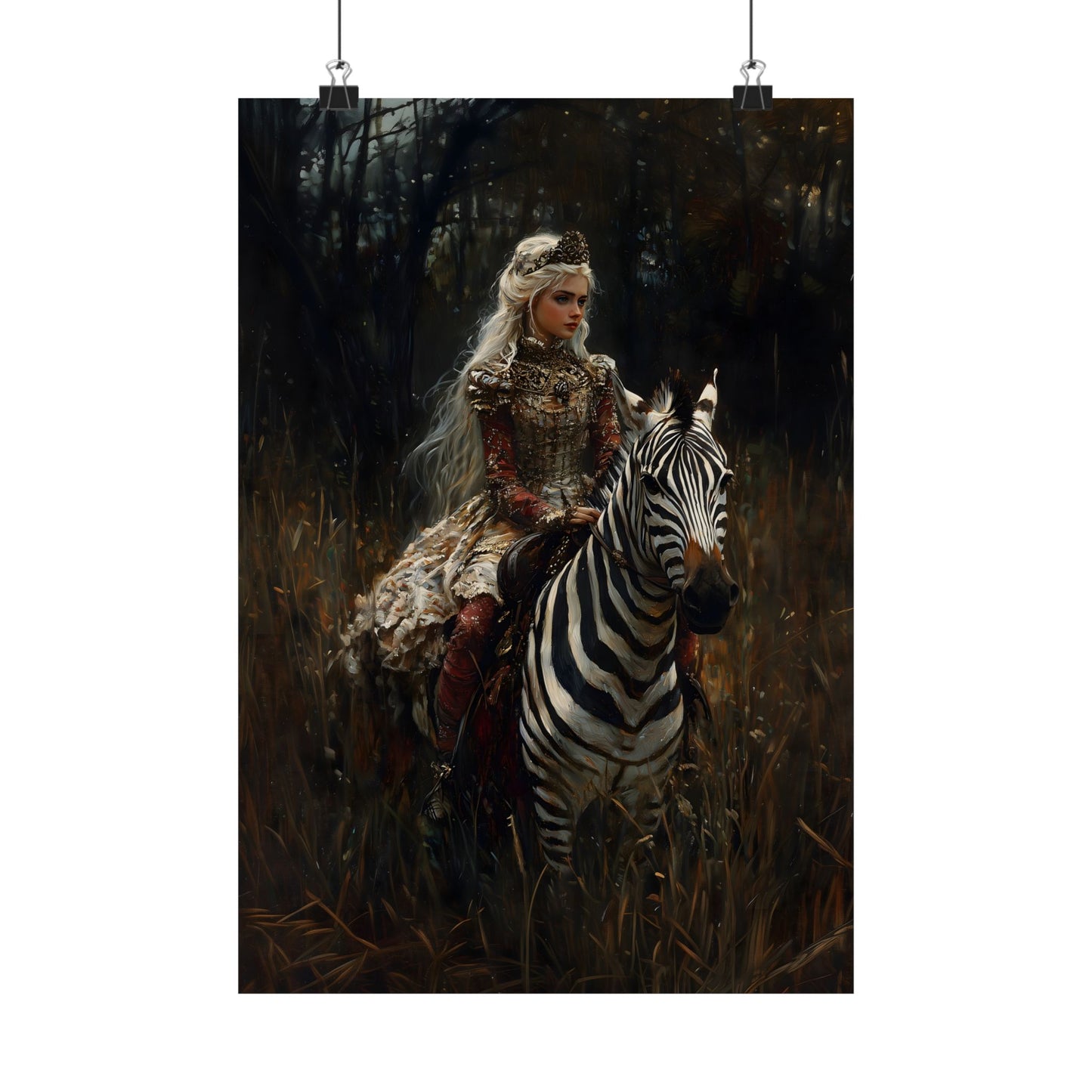 Zebra Rider Art Print