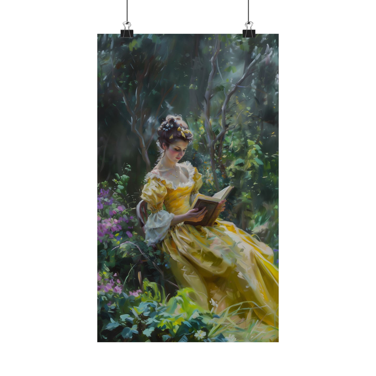 Yellow Dress and good Book Art Print