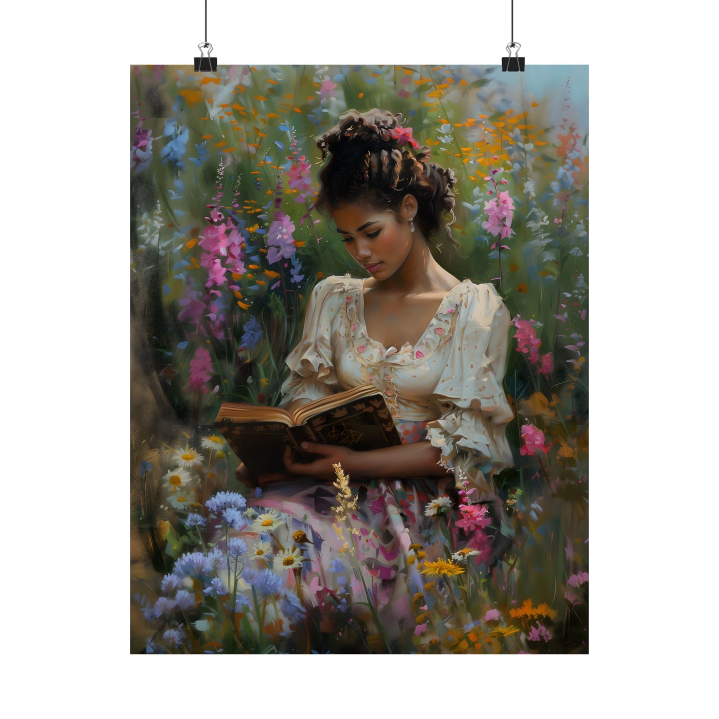 Book and Flowers Art Print