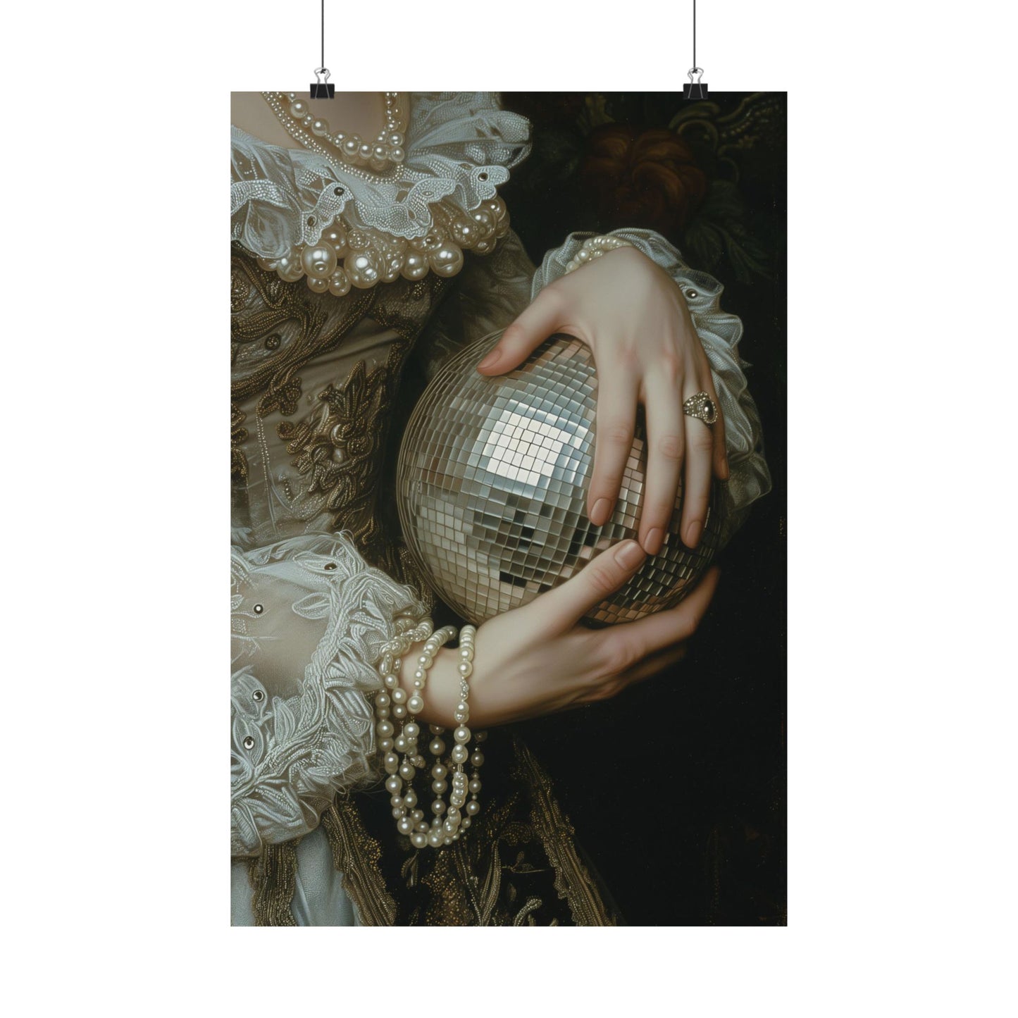 Golden Disco Ball Art Print