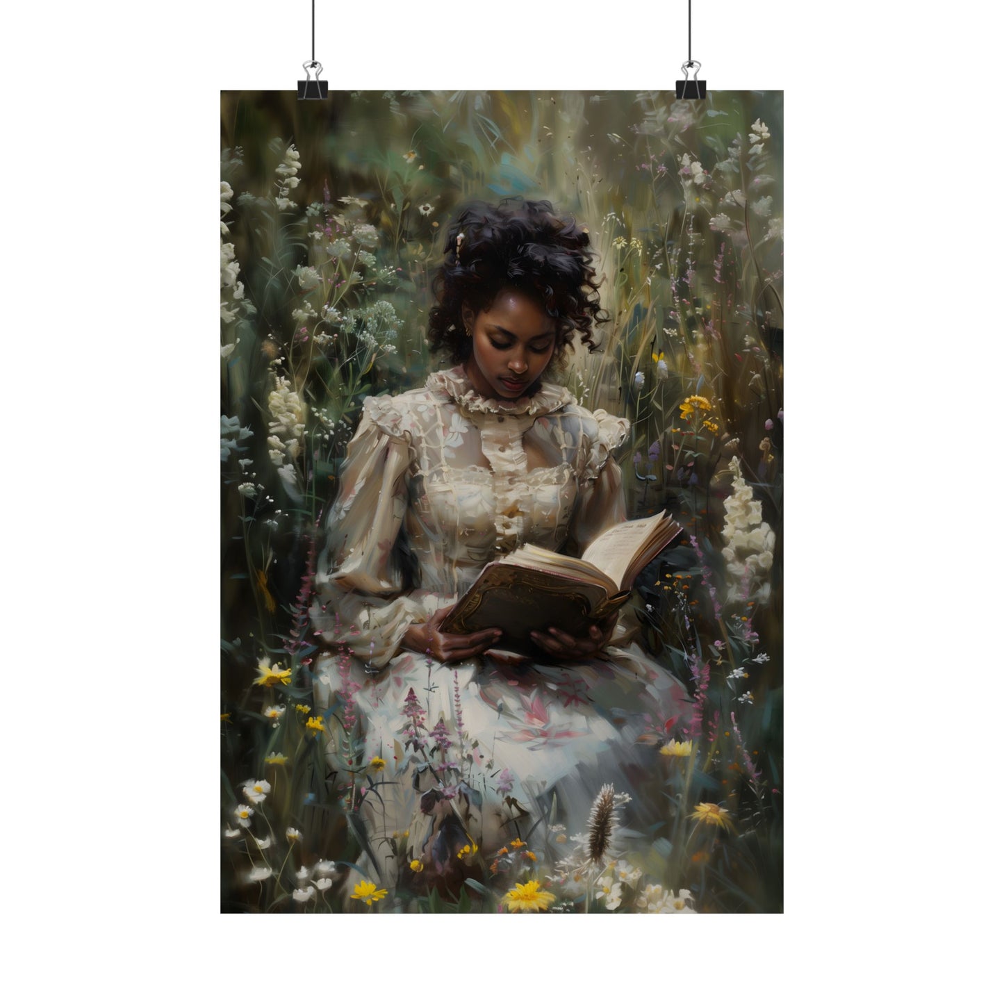 Wildflowers and Book Art Print