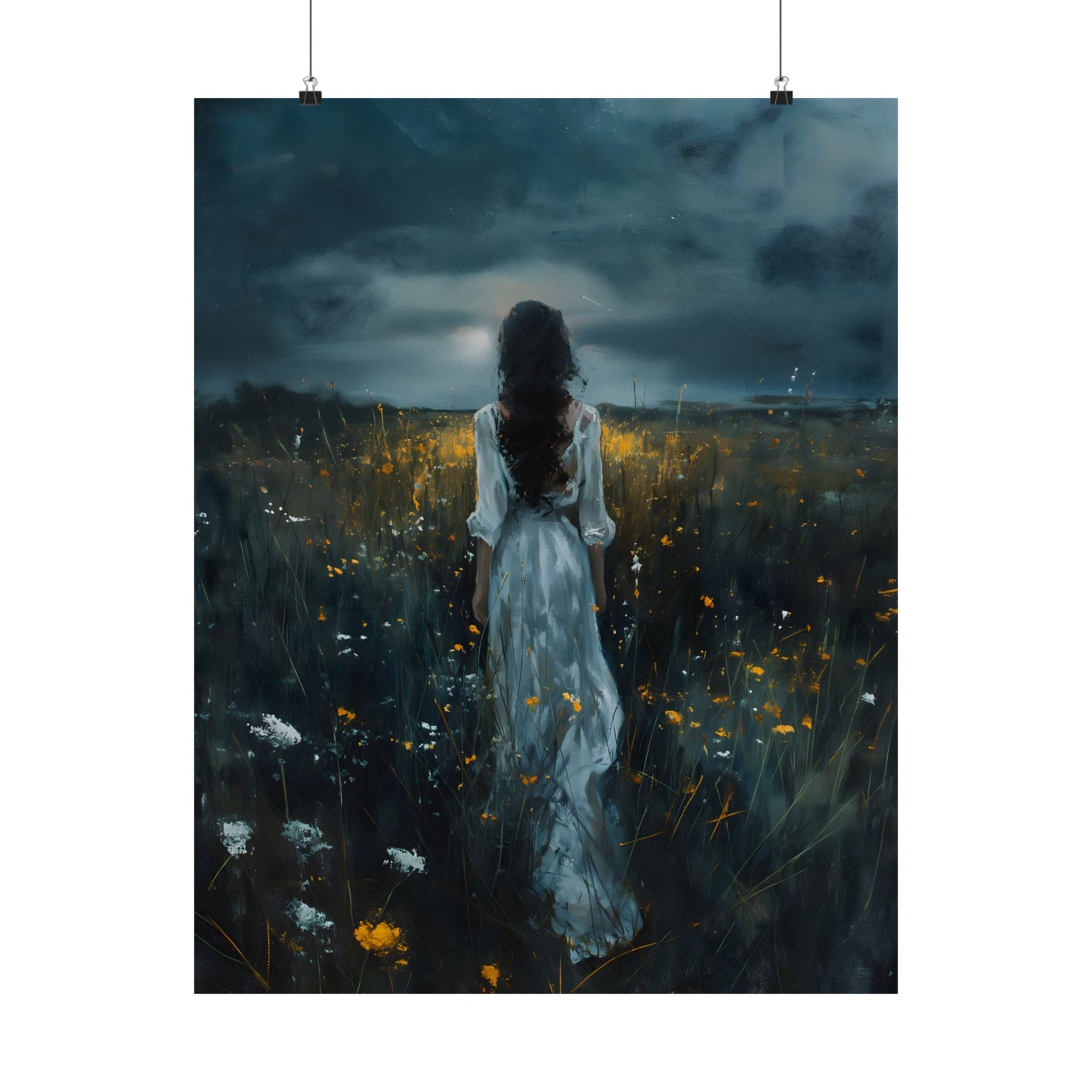 Meadow at night Art Print