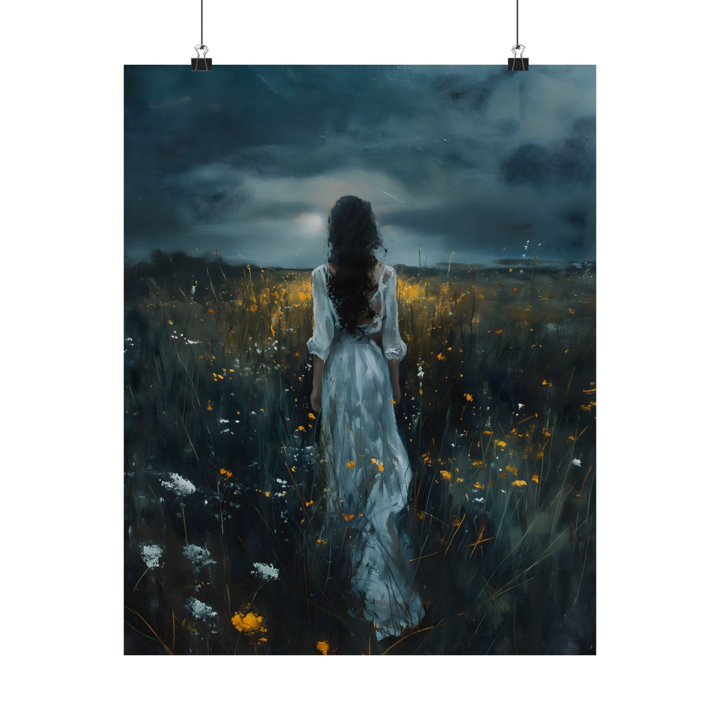 Meadow at night Art Print