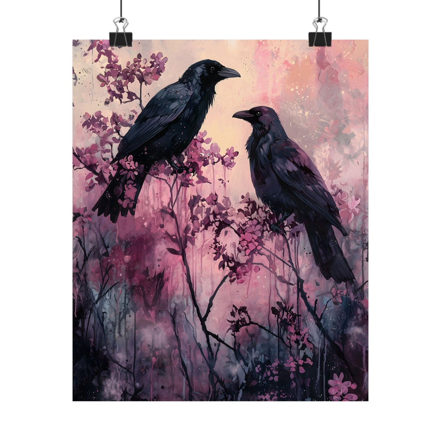 Pink Crows Art Print