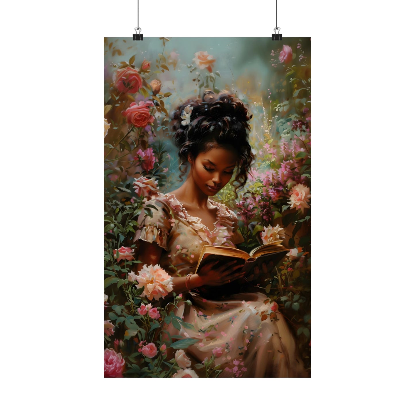 Books and Roses Art Print