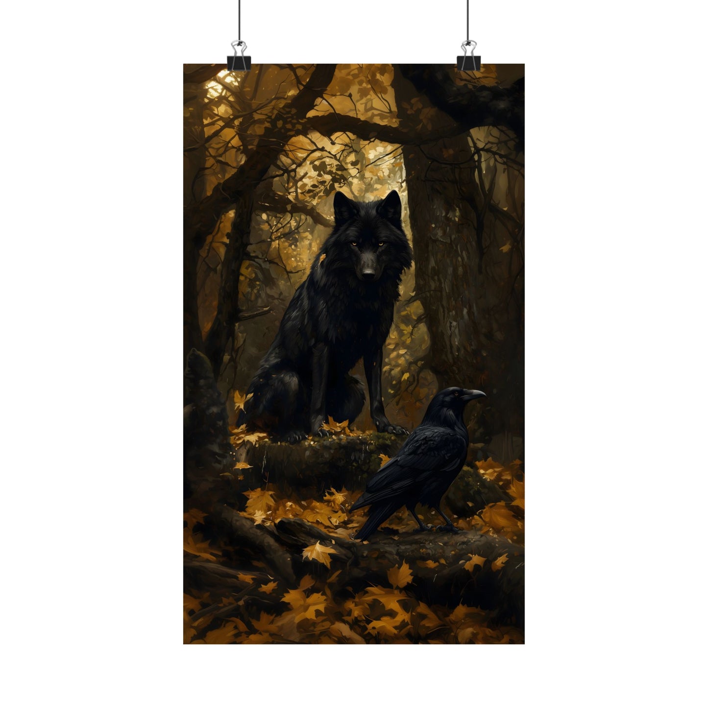 Wolf and Raven Art Print