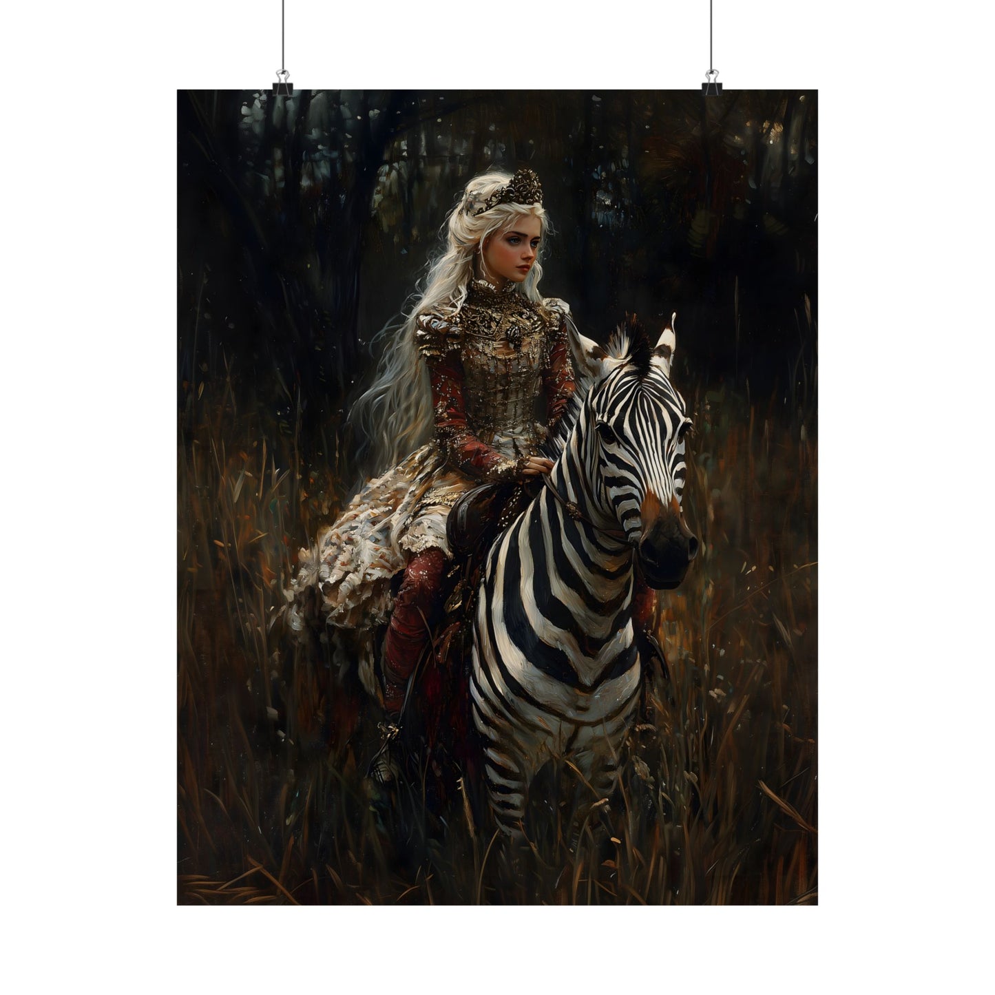 Zebra Rider Art Print