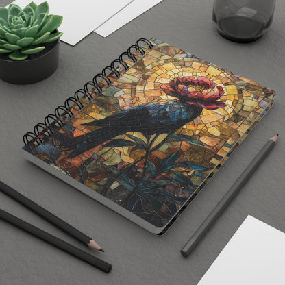 Floral Crow Spiral Bound Journal