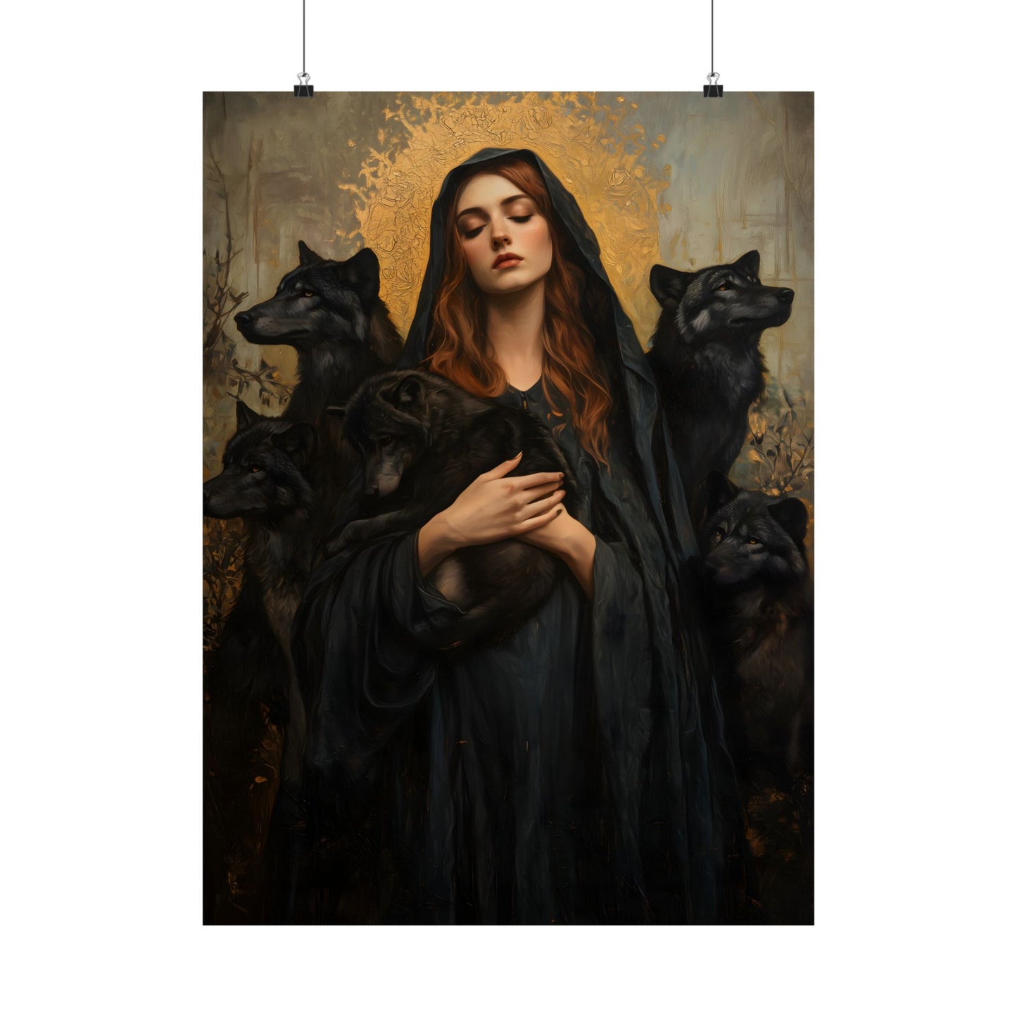 Hecate with Wolves Art Print