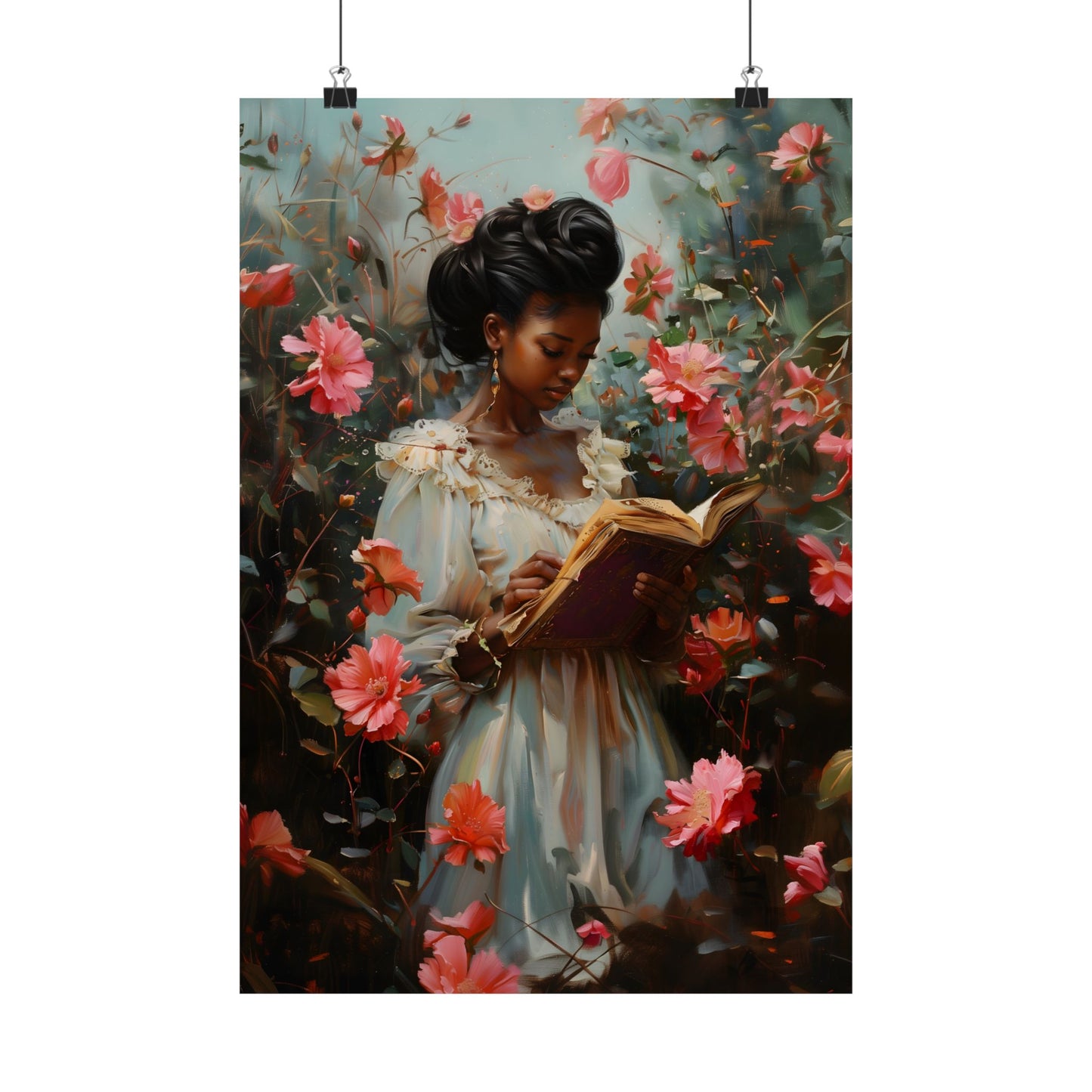 Floral Reader Art Print