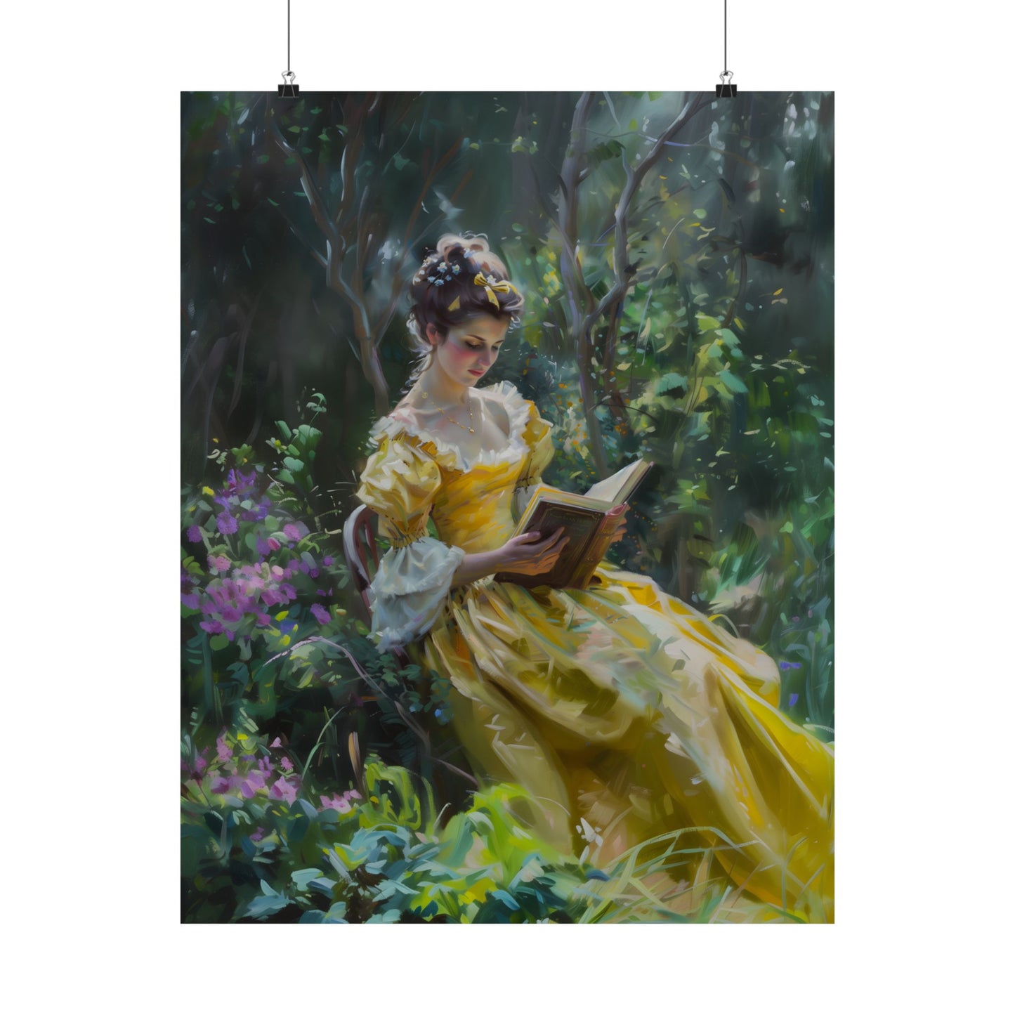 Yellow Dress and good Book Art Print