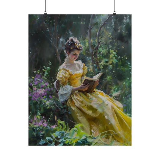 Yellow Dress and good Book Art Print