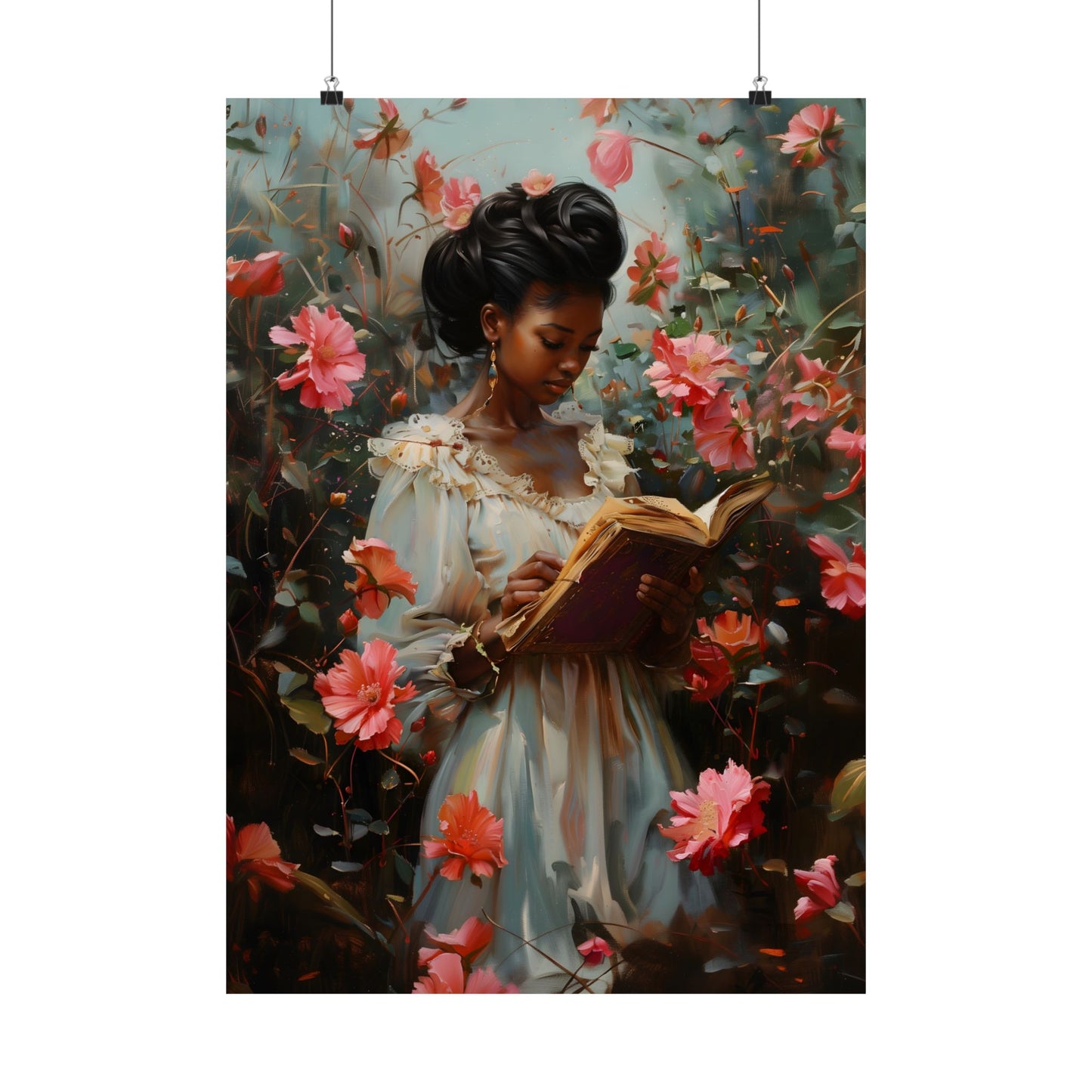 Floral Reader Art Print