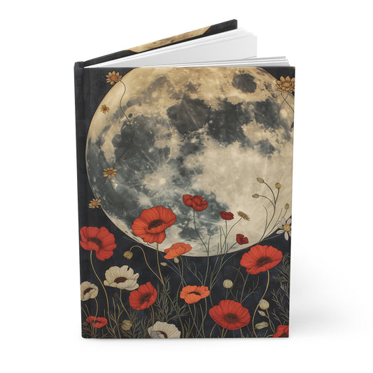 Full Moon Poppies Hardcover Notebook