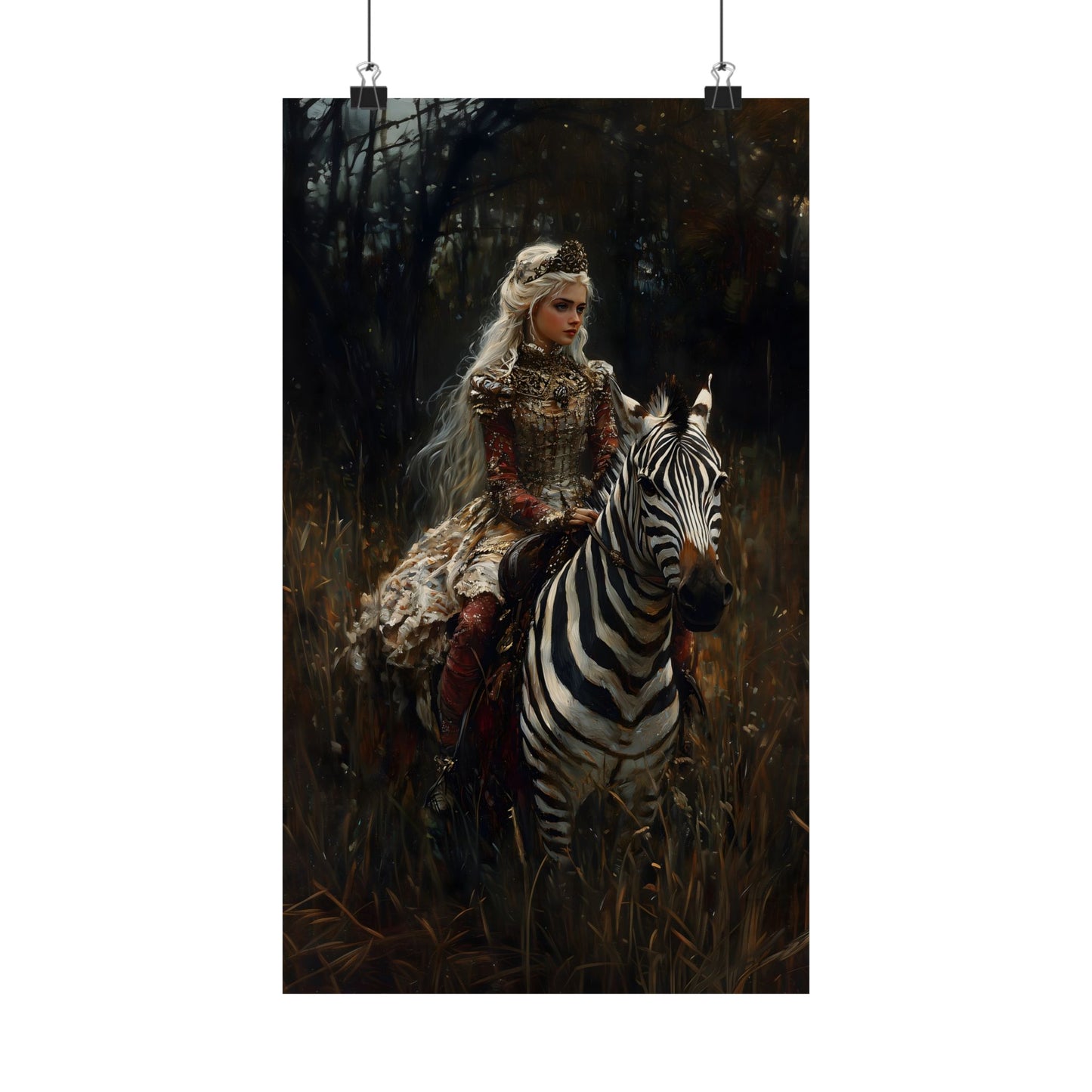 Zebra Rider Art Print