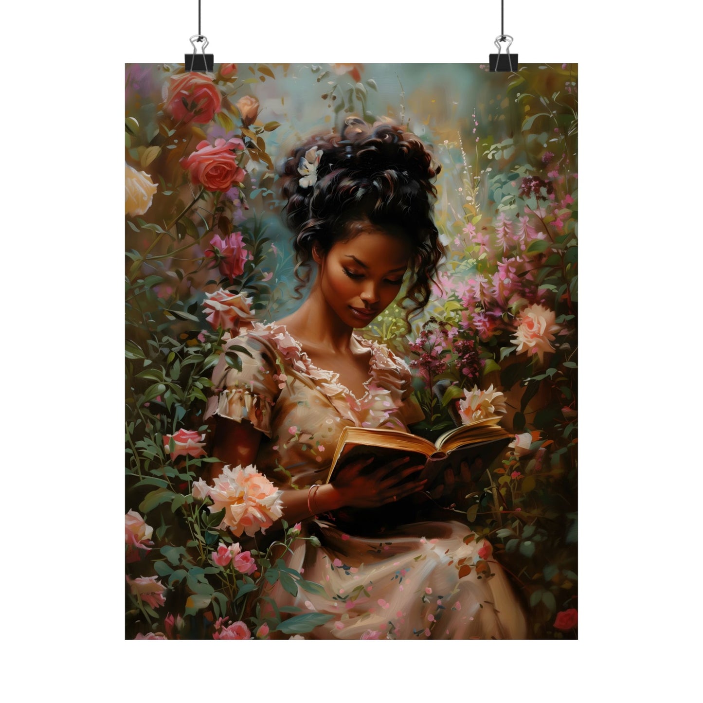 Books and Roses Art Print