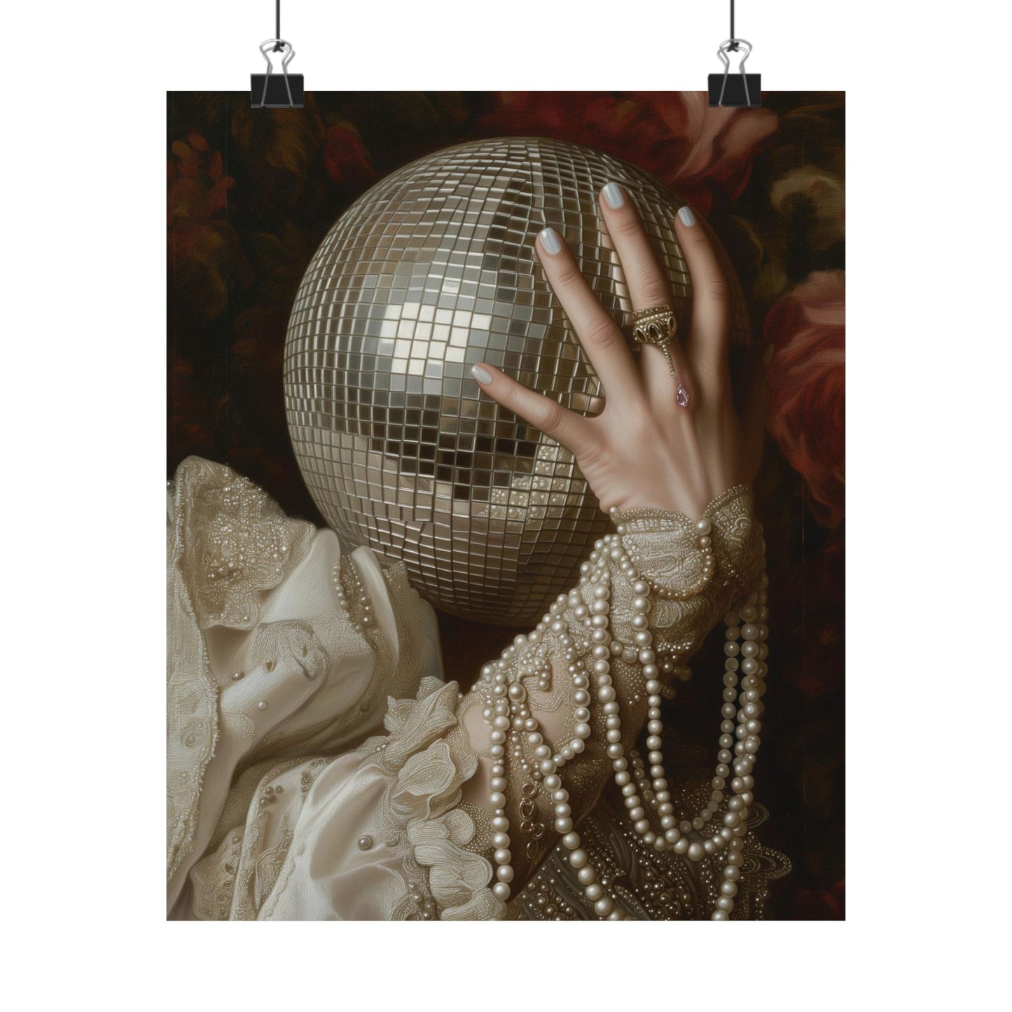 Golden Disco Ball Art Print