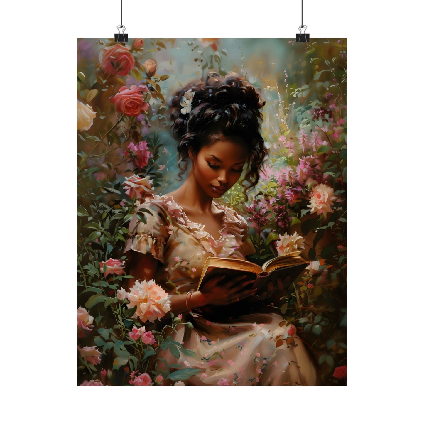 Books and Roses Art Print