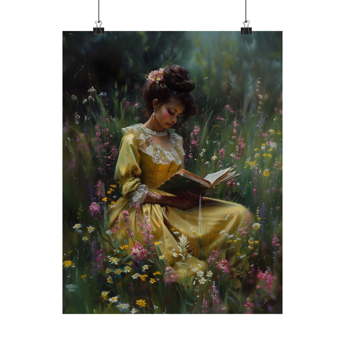 Wildflower Reader Art Print