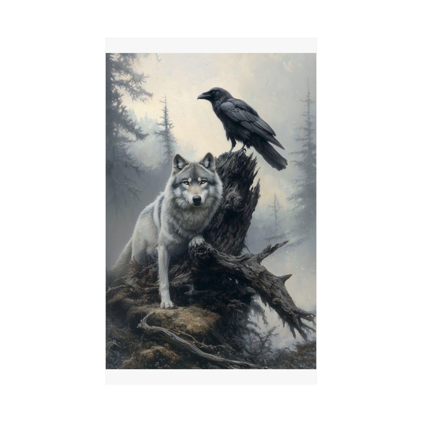 Raven and Wolf Art Print