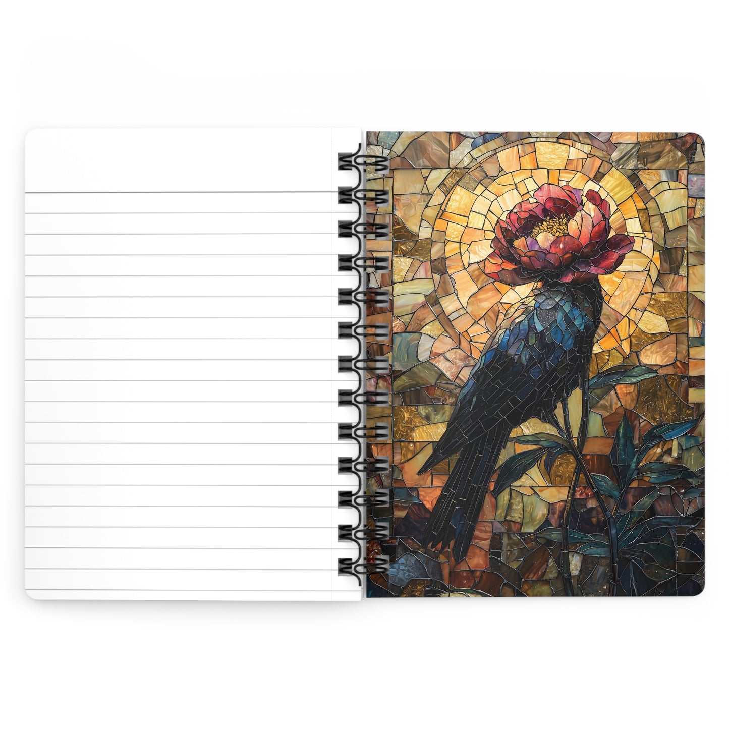 Floral Crow Spiral Bound Journal