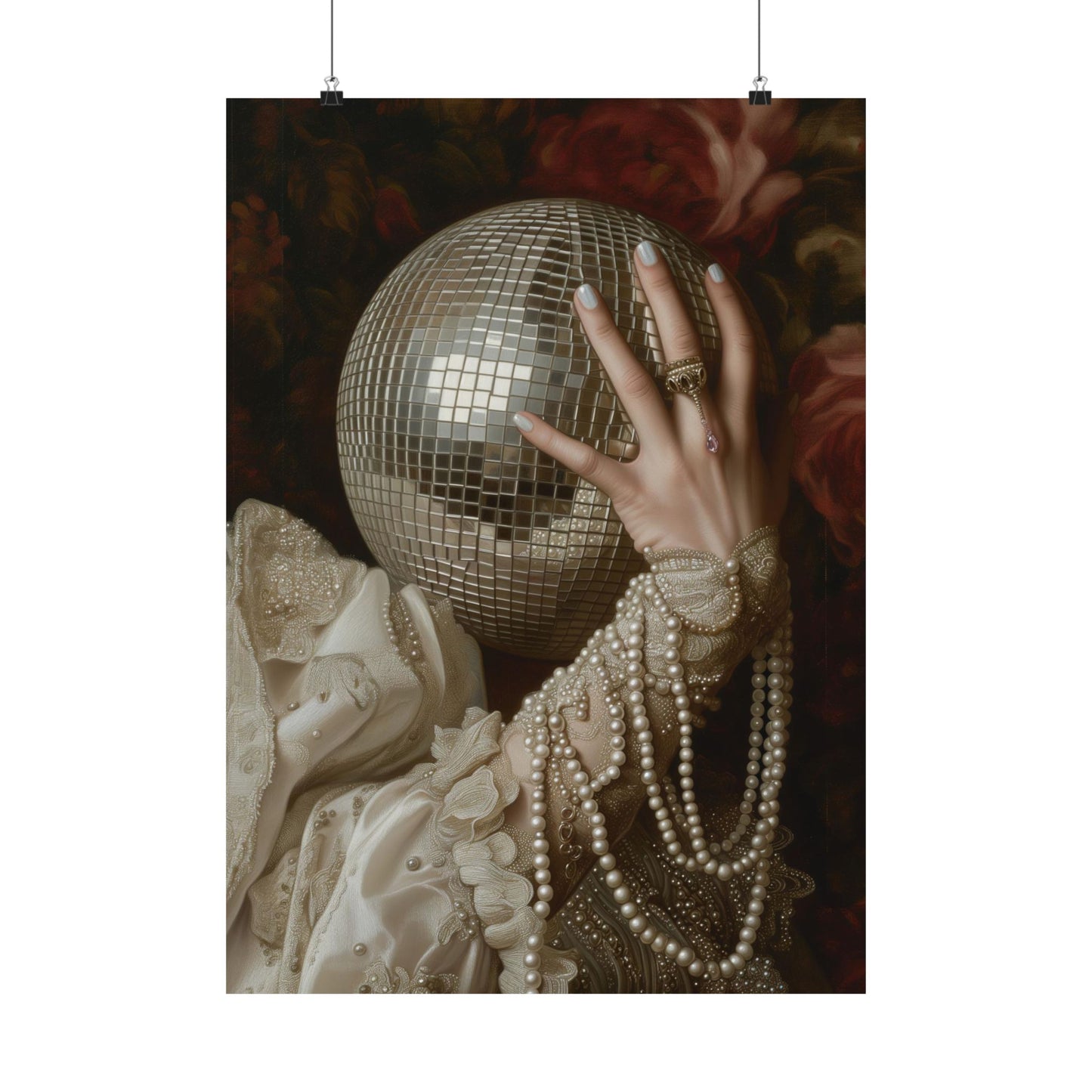 Golden Disco Ball Art Print