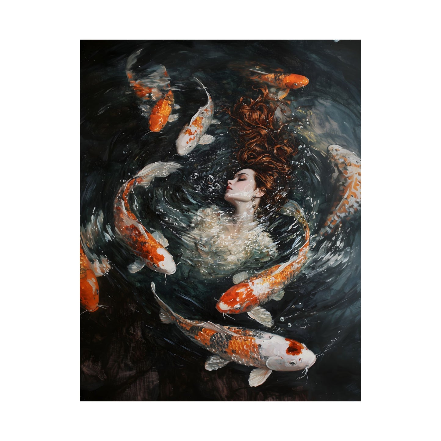 Swimming with fishes Art Print