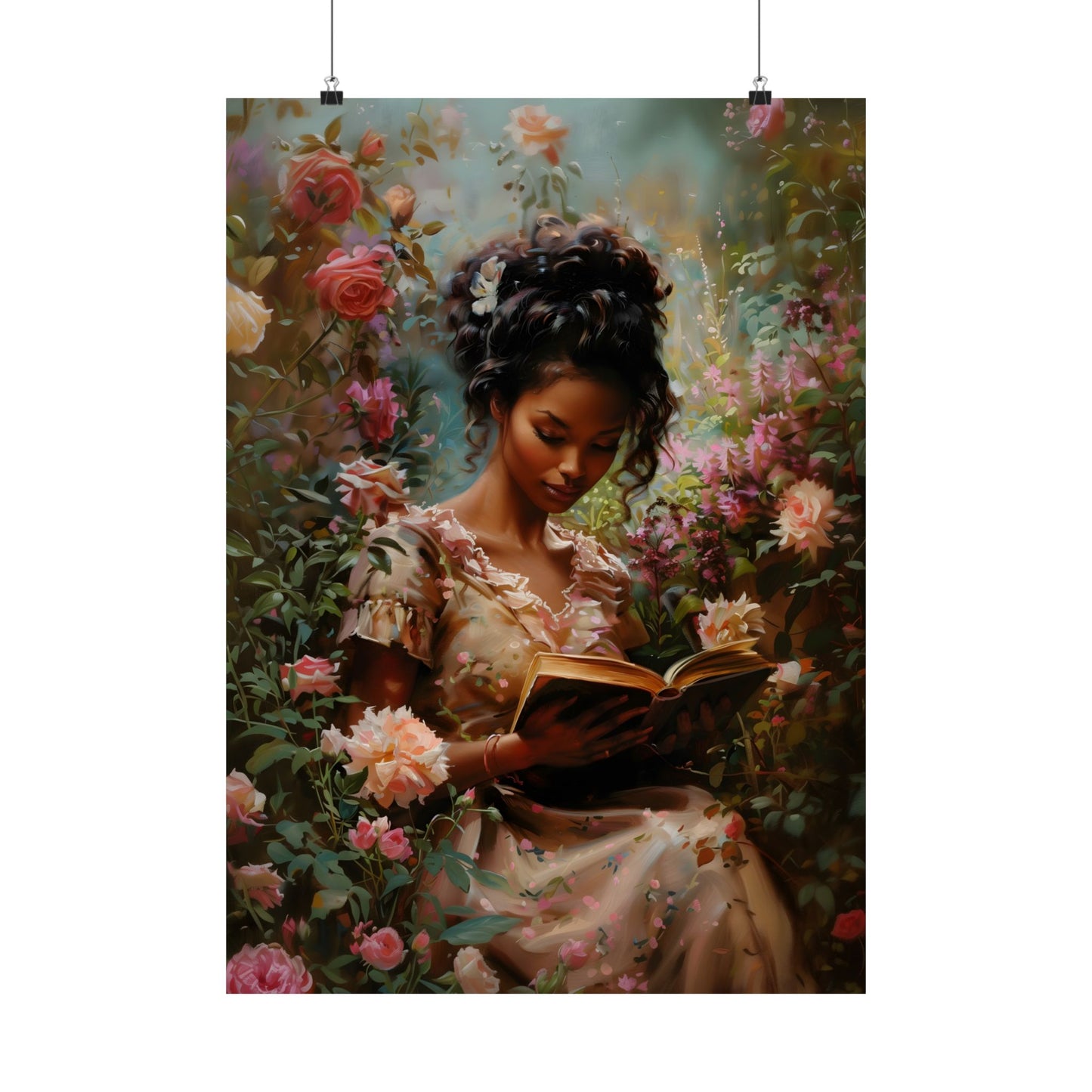 Books and Roses Art Print