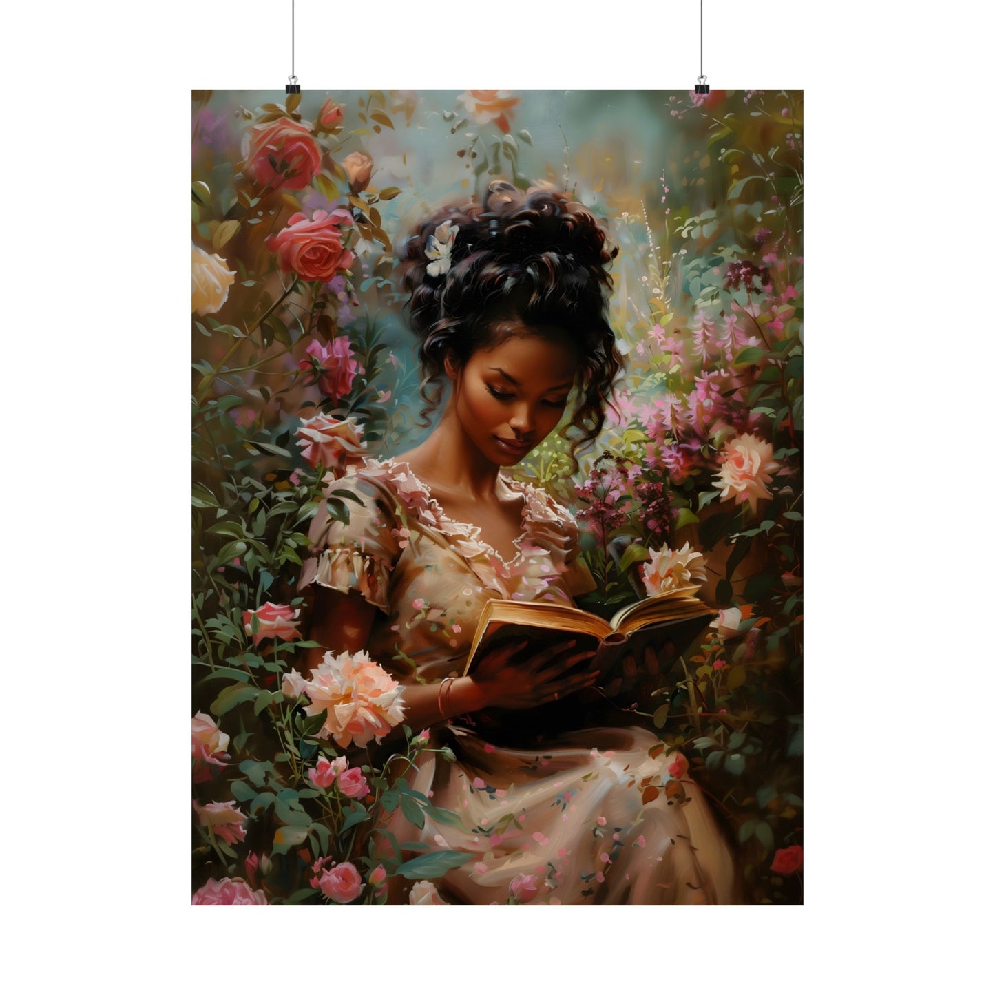 Books and Roses Art Print