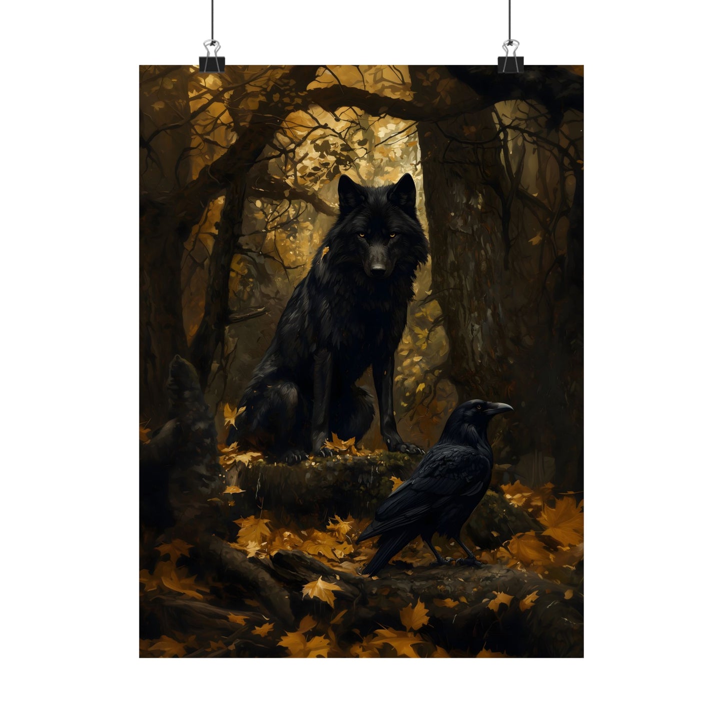 Wolf and Raven Art Print