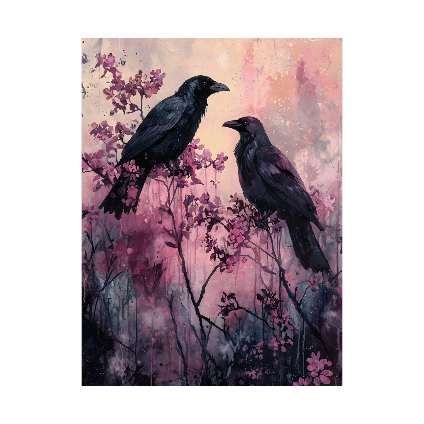 Pink Crows Art Print