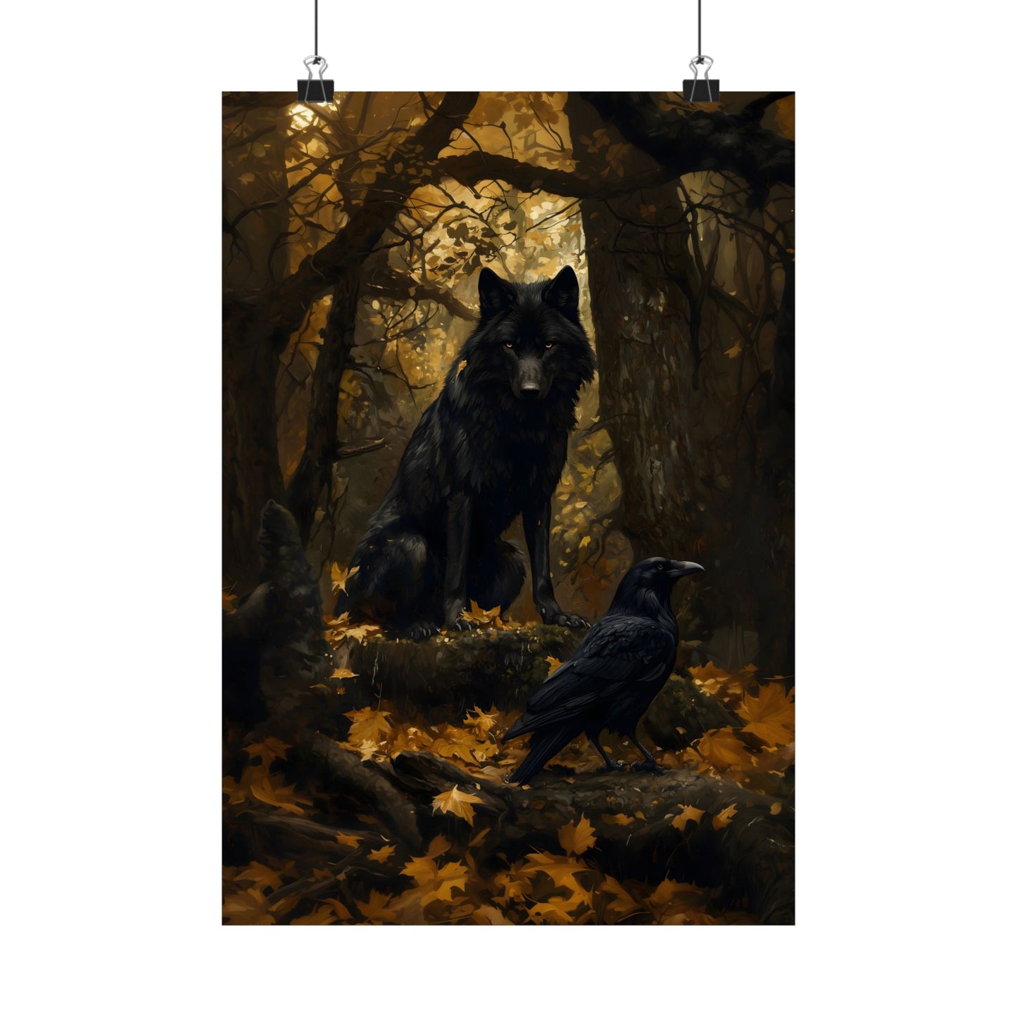 Wolf and Raven Art Print