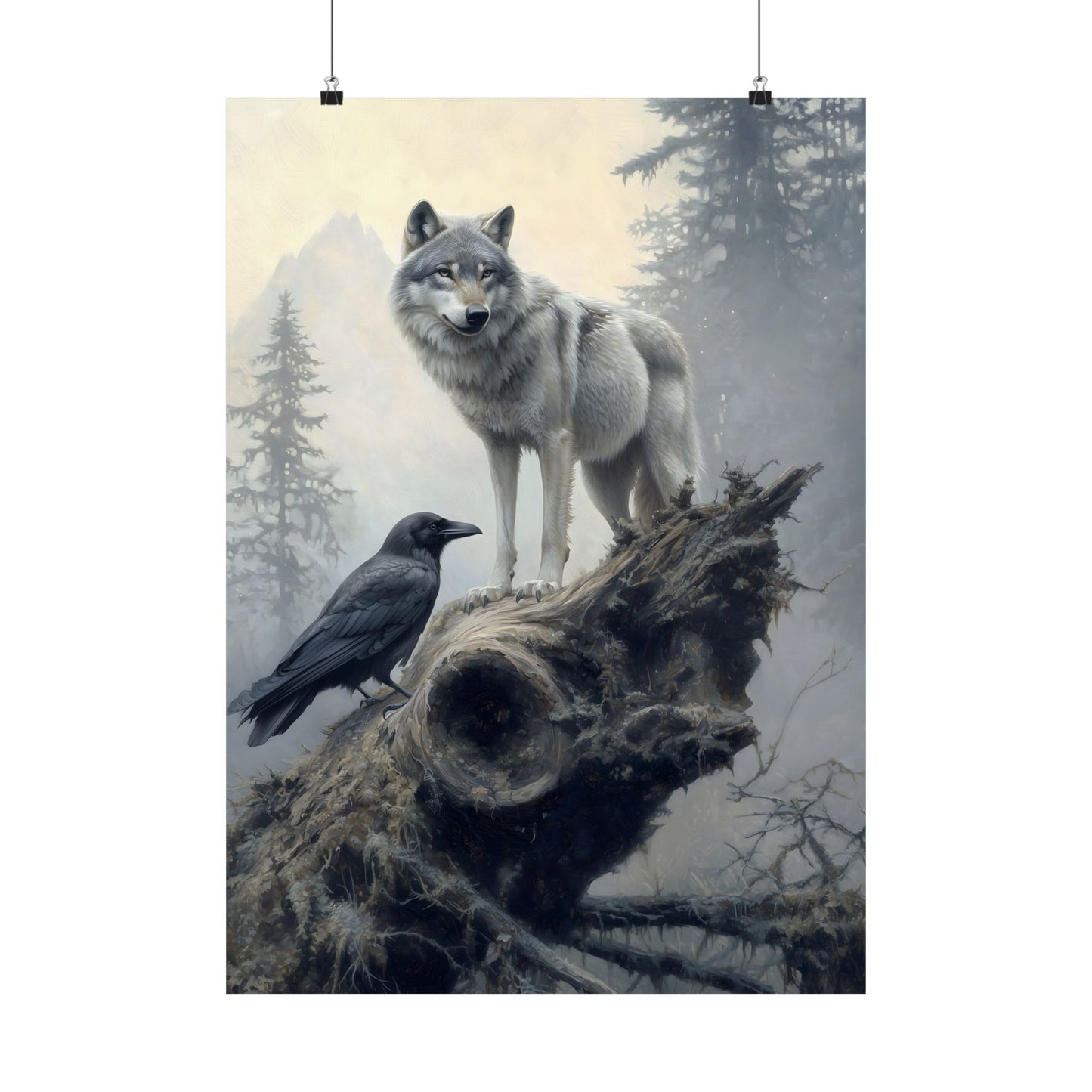 Wolf and Raven Art Print