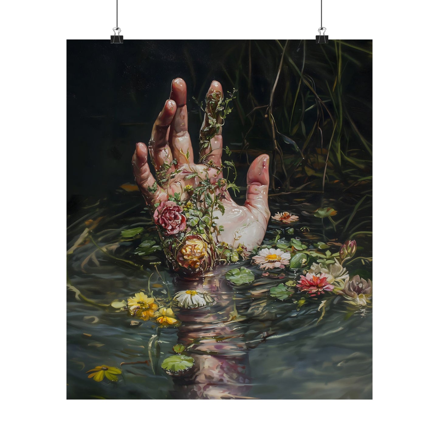 Hand in Lake Art Print