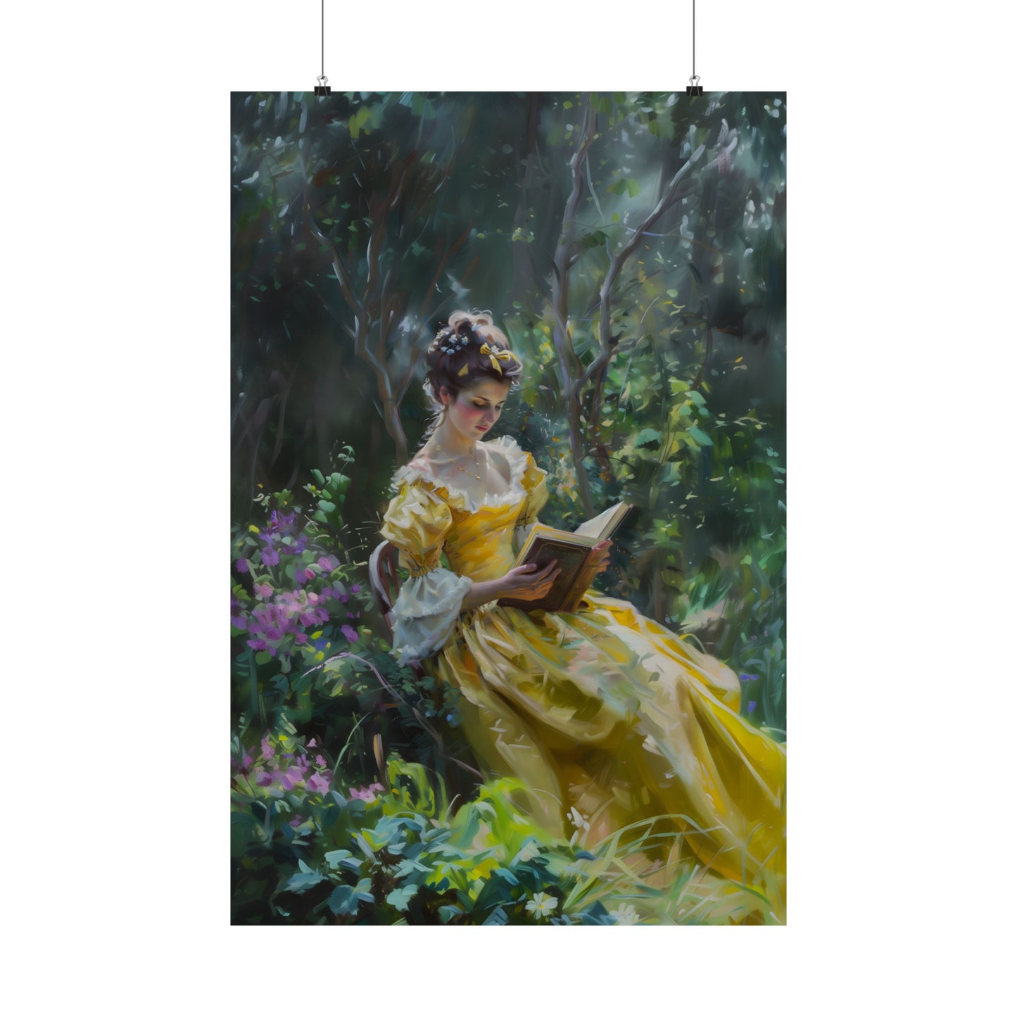 Yellow Dress and good Book Art Print