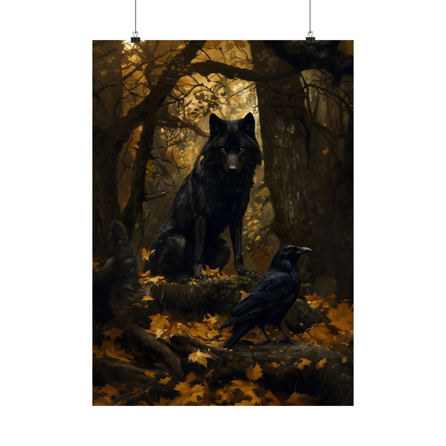 Wolf and Raven Art Print