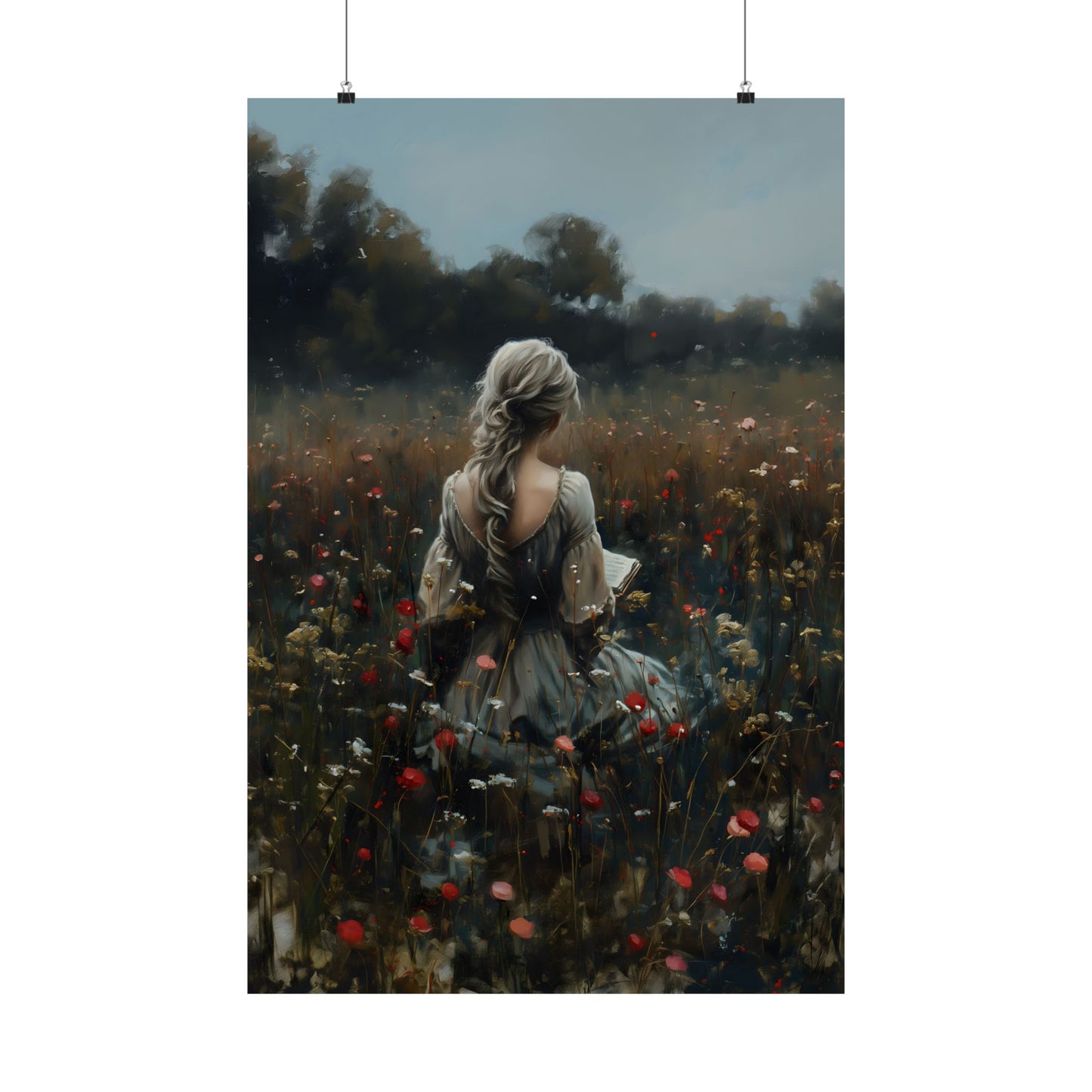 Wildflowers and Books Art Print