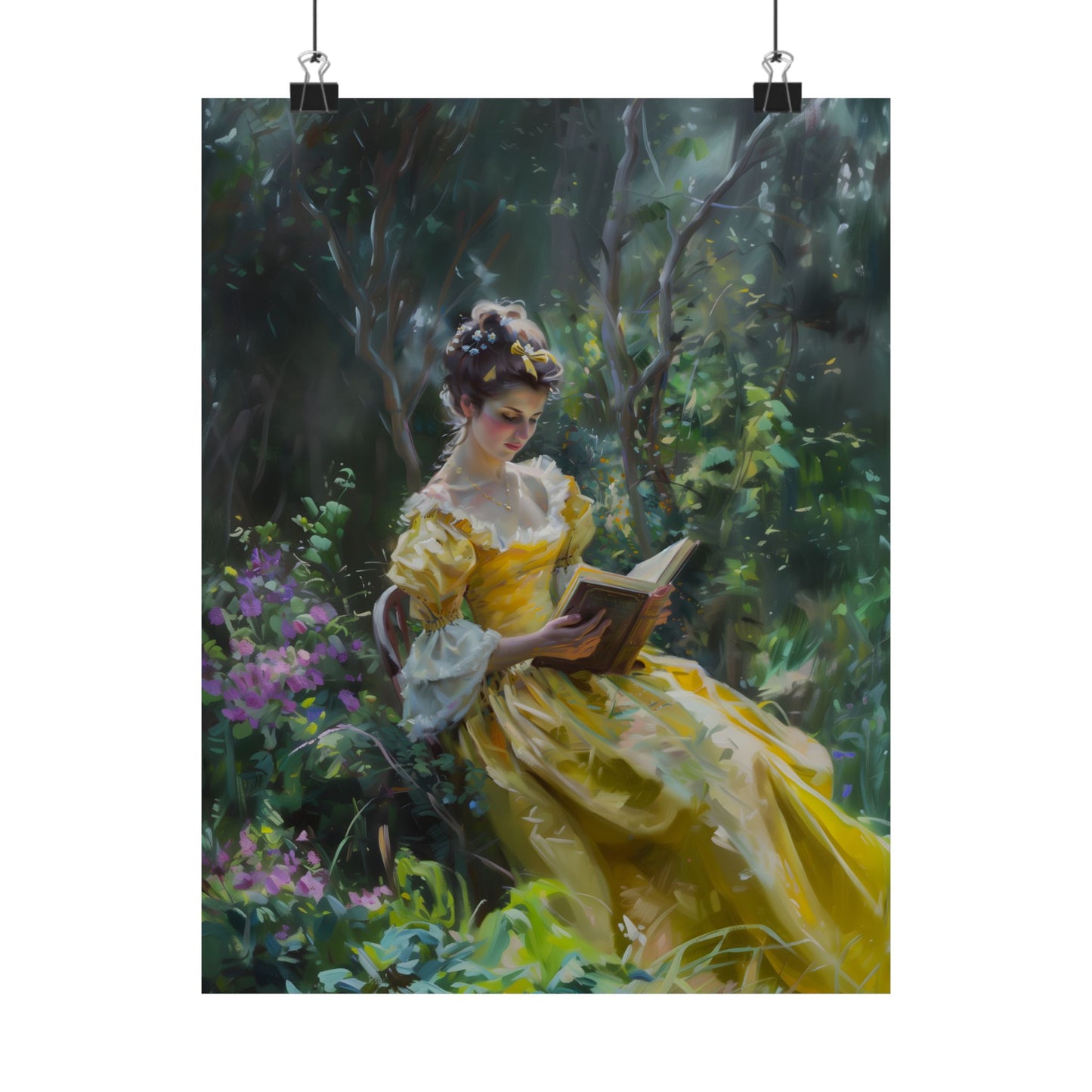 Yellow Dress and good Book Art Print