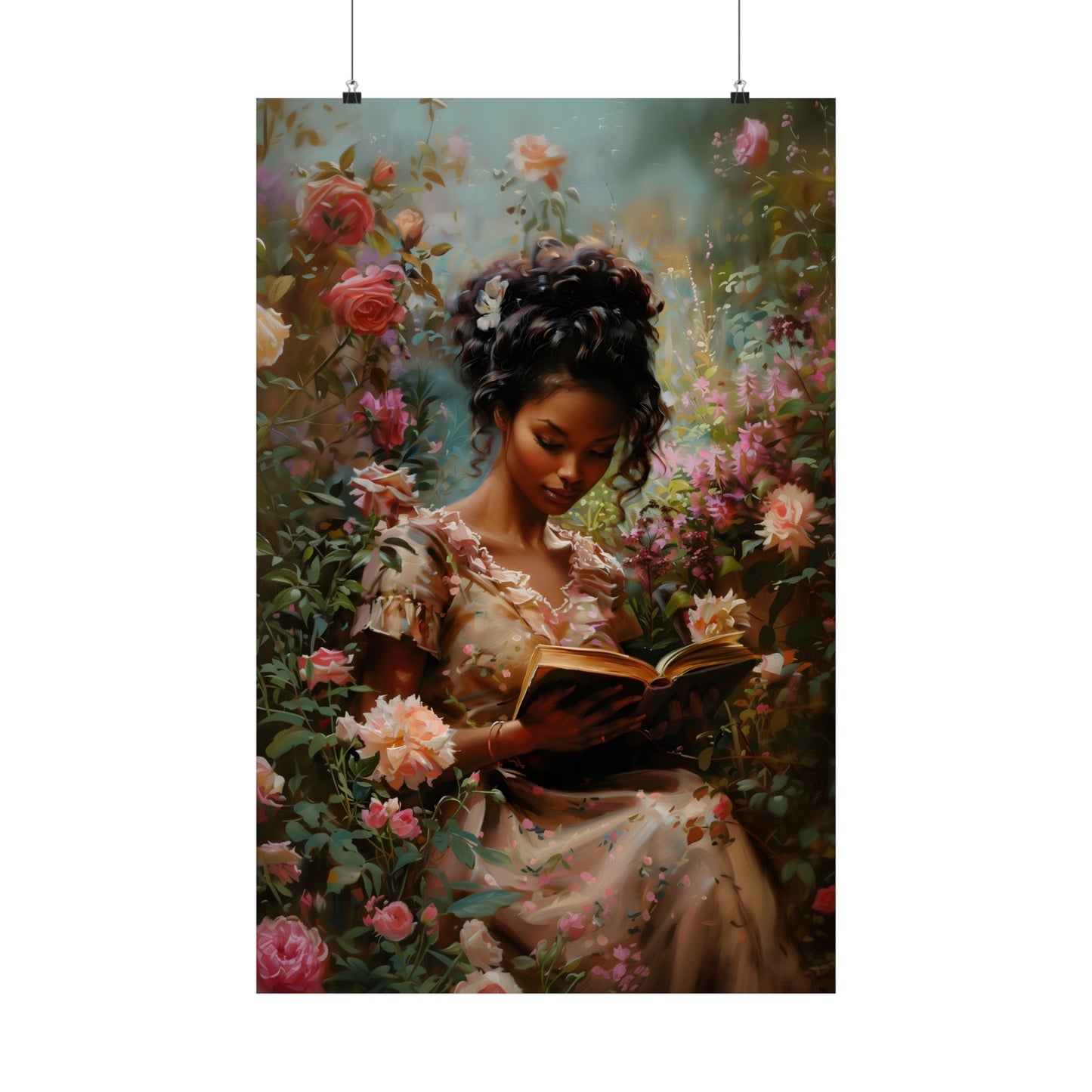 Books and Roses Art Print