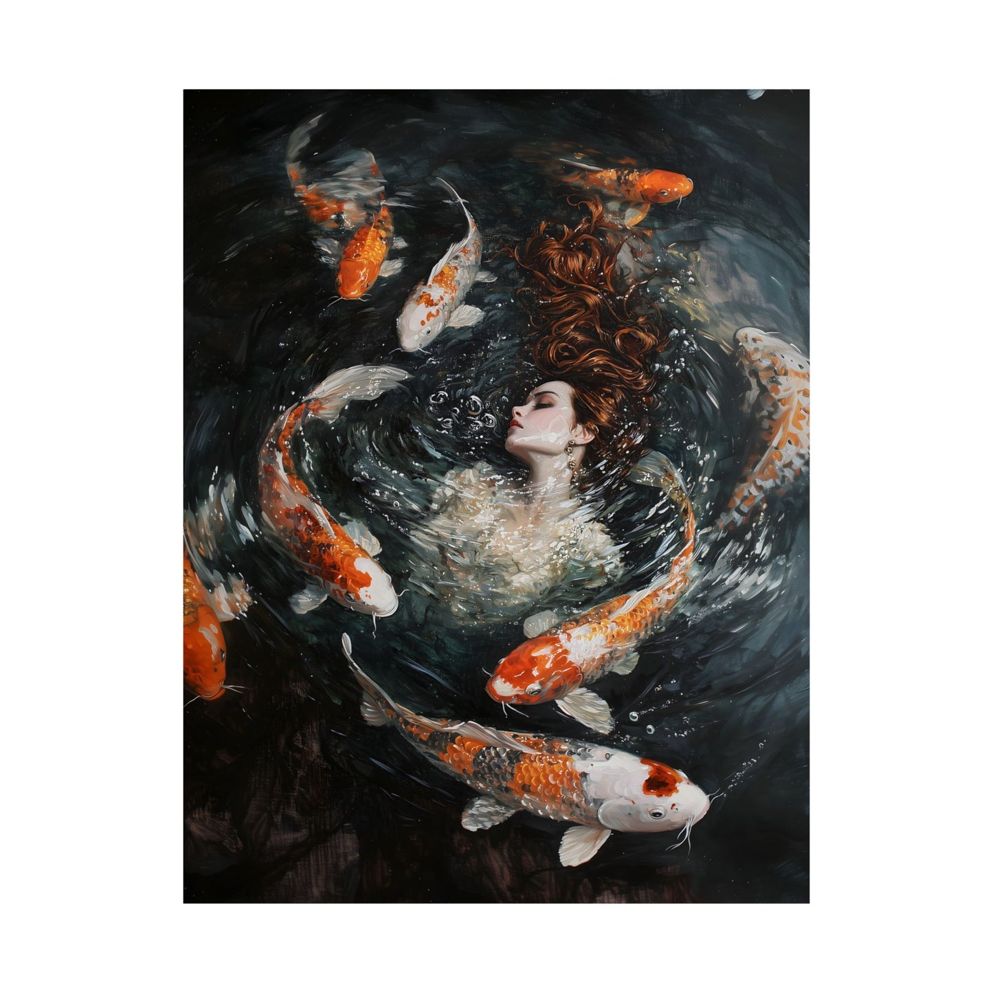 Swimming with fishes Art Print