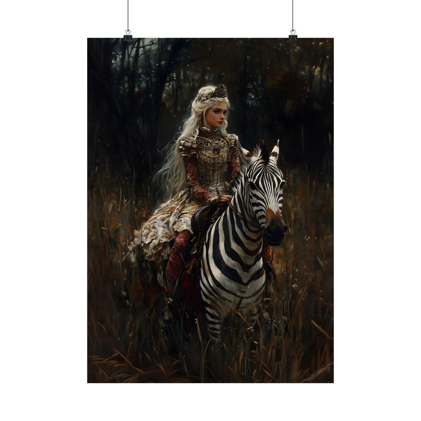 Zebra Rider Art Print