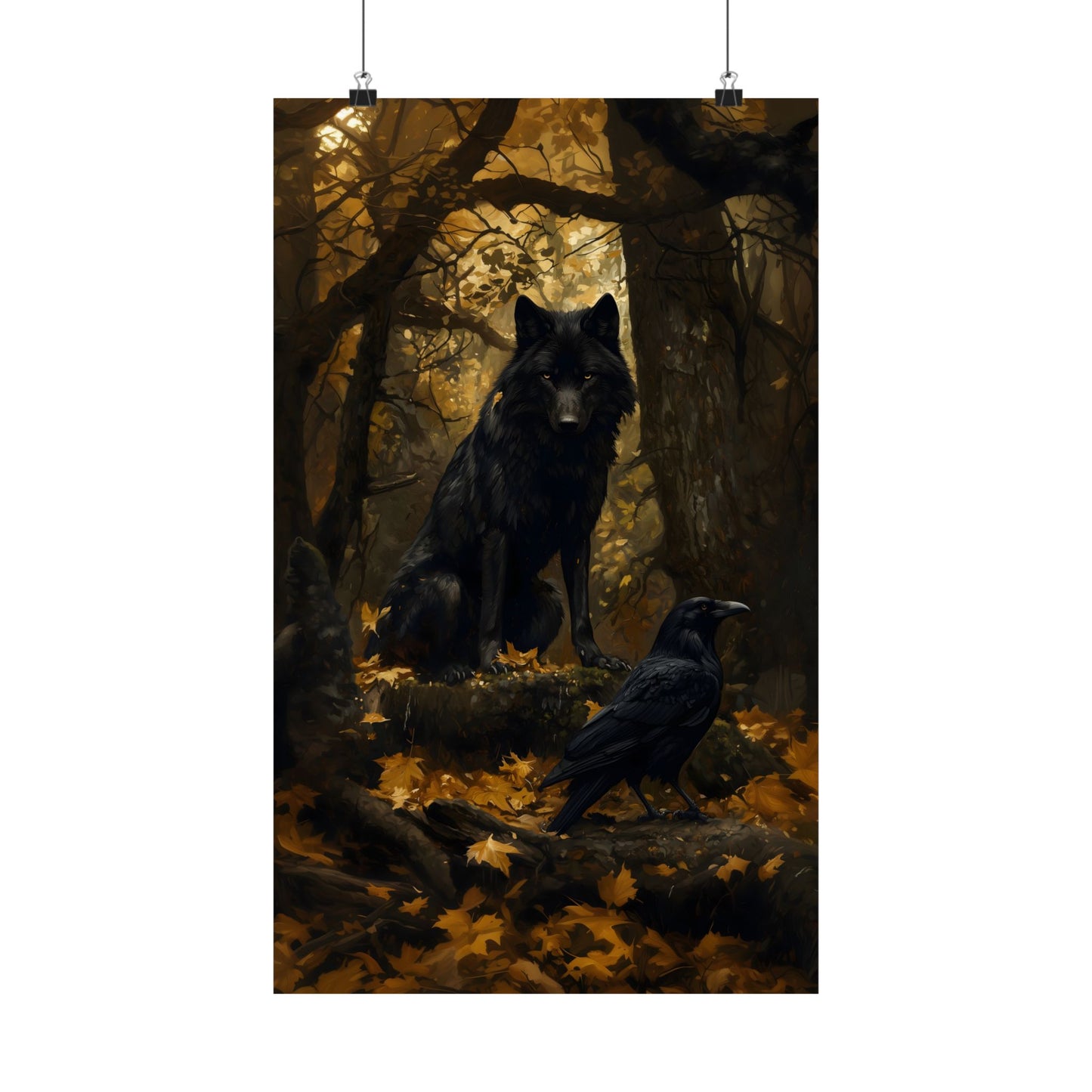 Wolf and Raven Art Print