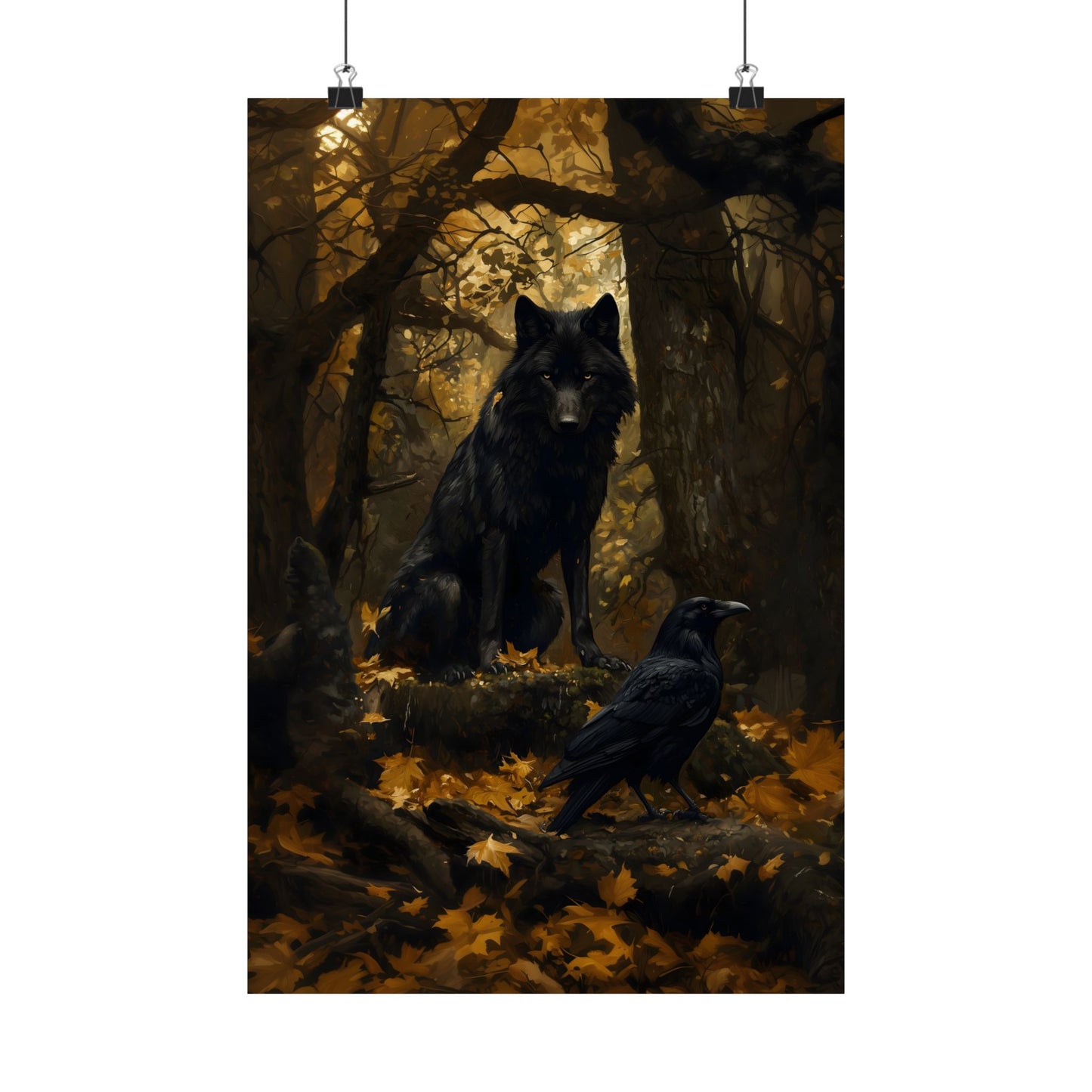 Wolf and Raven Art Print