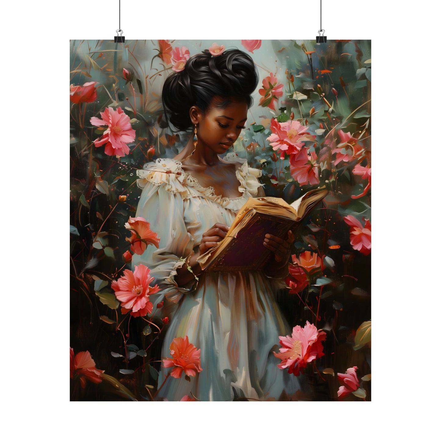 Floral Reader Art Print