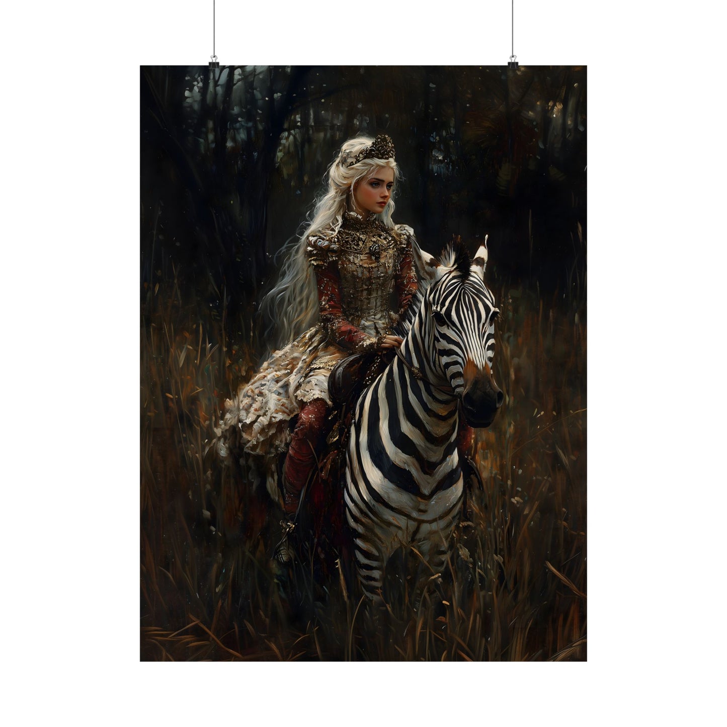 Zebra Rider Art Print