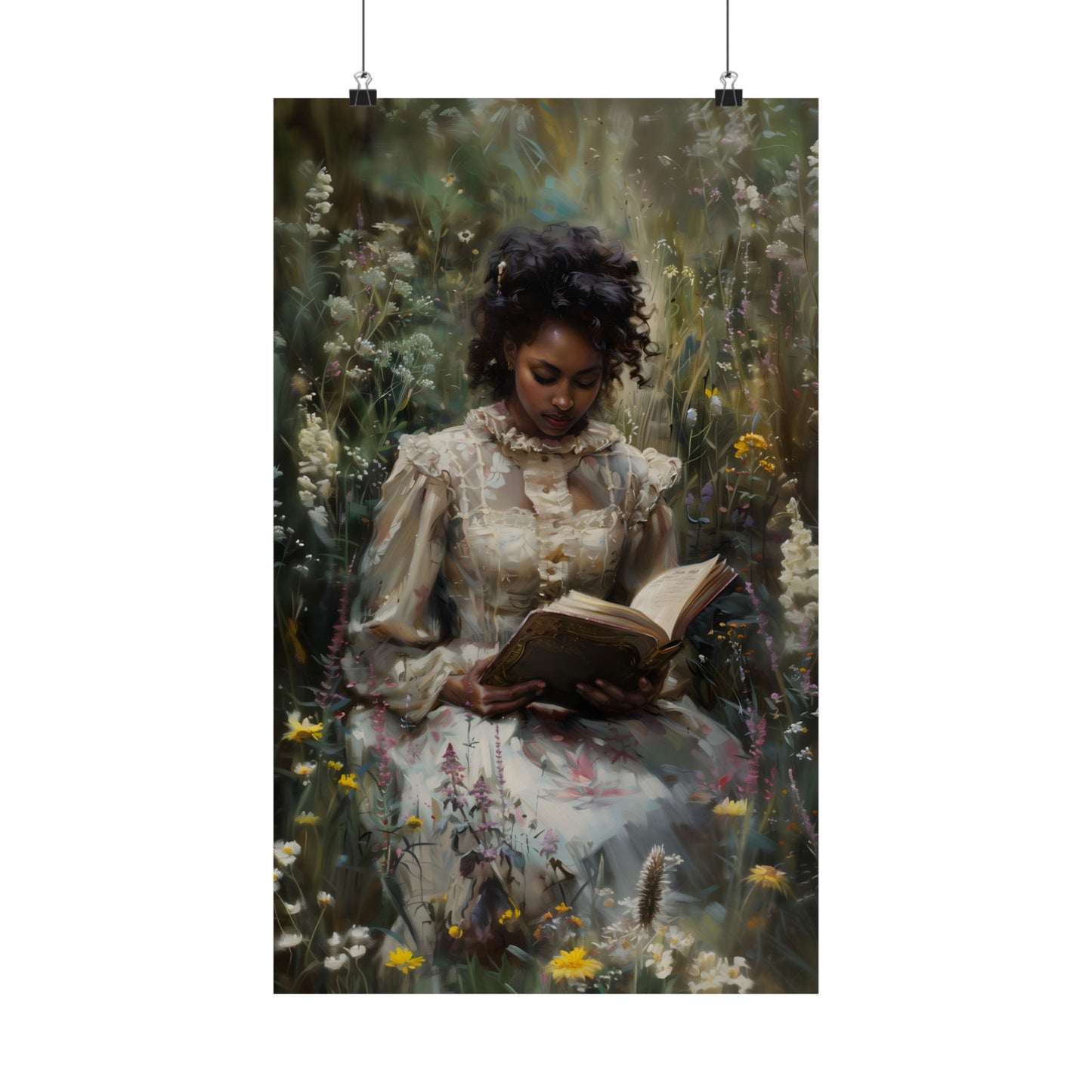 Wildflowers and Book Art Print