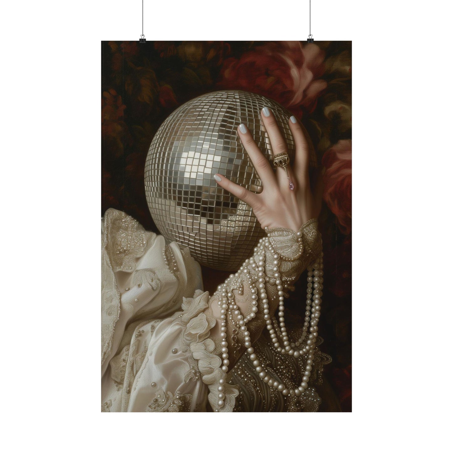 Golden Disco Ball Art Print